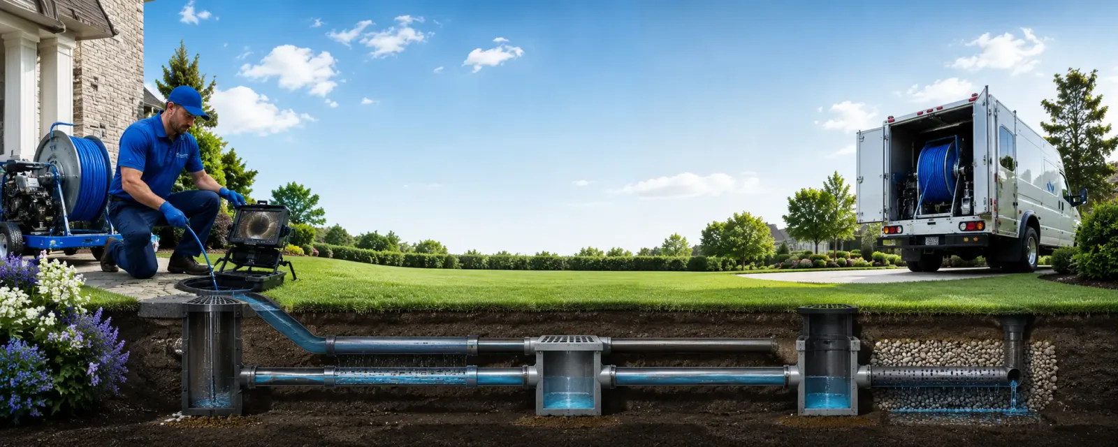 Outdoor drain cleaning information for New Trenton, IN